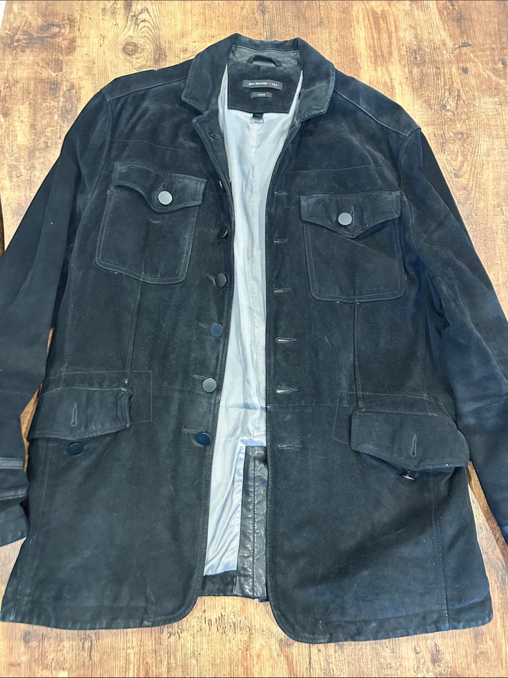 John Varvatos USA LUXE Black Leather Suede Jacket